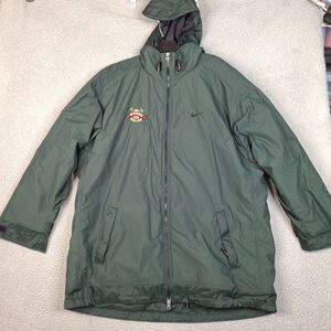 VTG‎ Nike Mens Parka Jacket XL Green Embroidered Micron PC Bowl NCAA Oversized